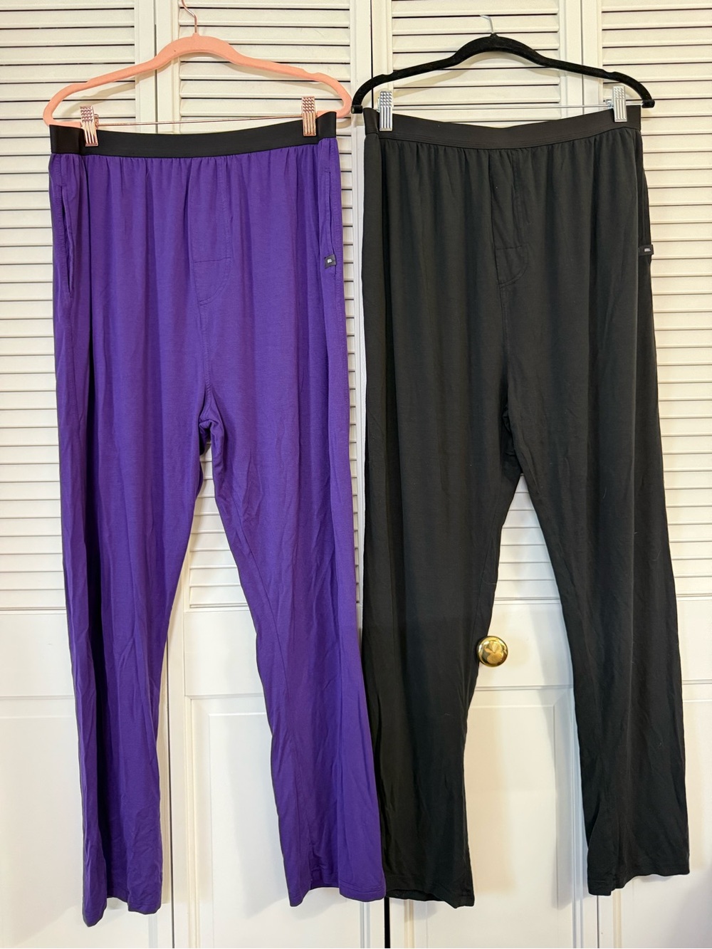 Me Undies Men's 2XL Lounge Pants 2-Piece Black & Purple Pockets Lightweight